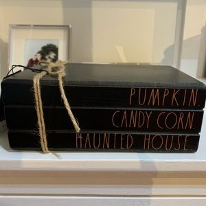 Rae Dunn Halloween Wood Book Stack